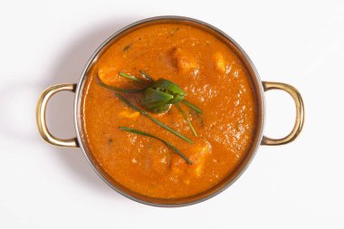 Goan Pork Vindaloo. Hint usulü köri ve naan ekmeği. Goa 'dan geleneksel yemekler.