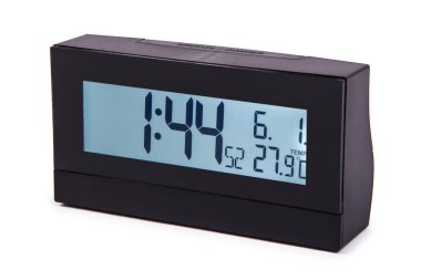 Beyaz arka plan üzerinde izole dijital çalar saat