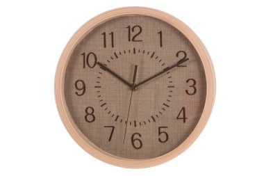 Klasik duvar saati, beyaz arkaplanda izole.