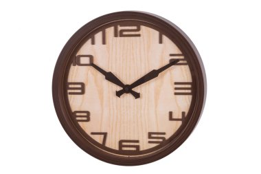 Klasik duvar saati, beyaz arkaplanda izole.