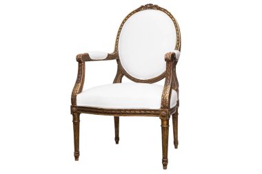 Old Antique Retro Chair Isolated on White