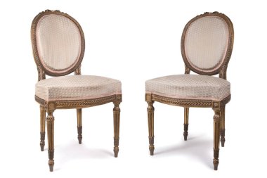 Old Antique Retro Chair Isolated on White