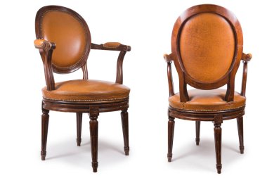 Old Antique Retro Chair Isolated on White