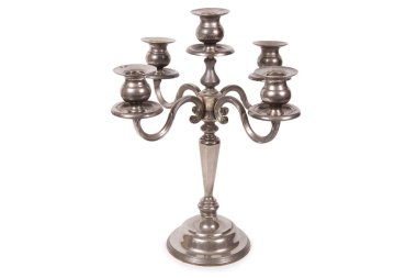 Vintage sconce with a candles isolatedon white blackground