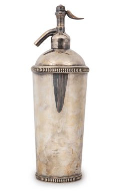 Vintage Bottle of soda water isolated on white bachground