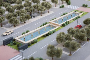 Architectural model of a modern buildings for the city