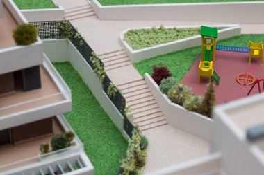 Architectural model of a modern buildings for the city