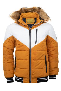 Mens  down lined winter parka isolated on white