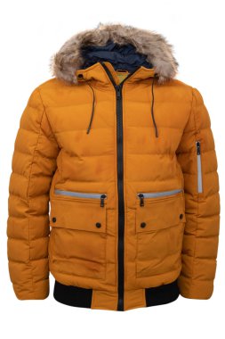 Mens  down lined winter parka isolated on white