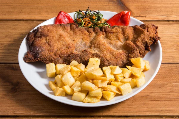 Cachopo Typisches Fleischgericht Aus Der Region Asturien Spanien Stockfoto