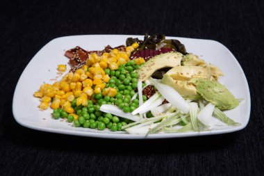 Raw Organic Ahi Tuna Poke Bowl with corn and Veggies