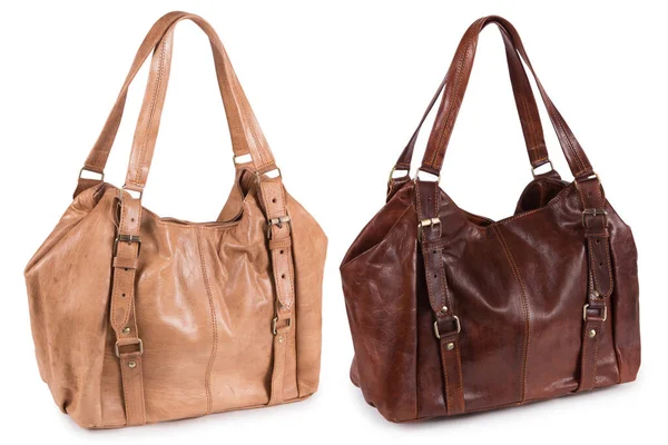 Female Leather Bag Isolated White Background — Stock Photo, Image