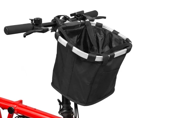 白い背景に隔離されたハンドルバーにバッグ付き自転車 — ストック写真