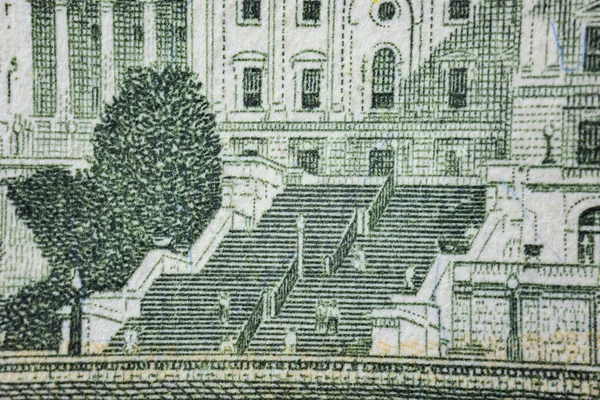 Detailní Záběr Padesátidolarovou Bankovku Makro Snímek — Stock fotografie