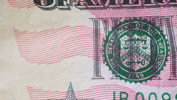 Κοντινό Χαρτονόμισμα Δολαρίων Πορτραίτο — Αρχείο Βίντεο