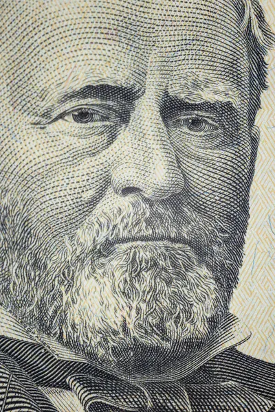 Portré Amerikai Elnök Ulysses Grant Egyesült Államok Ötven Dollár Törvényjavaslat — Stock Fotó