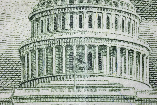 Capitol Yakın Plan Dolarlık Fatura Makro Çekim — Stok fotoğraf