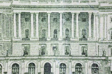 Capitol 'e yakın plan 50 dolarlık fatura, makro çekim.