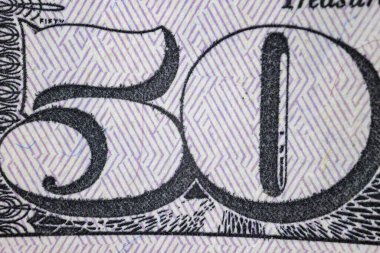 50 dollars close up, macro photography clipart