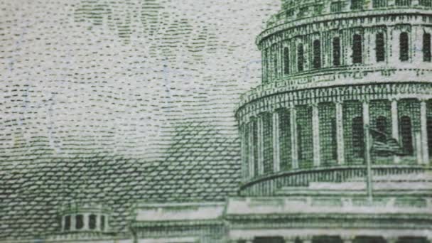 Capitol Building Fifty Dollar Bill Close — Stock Video