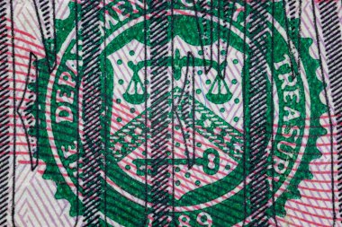 Amerika Birleşik Devletleri 'nden Amerikan Kartalı bir dolarlık banknotla.