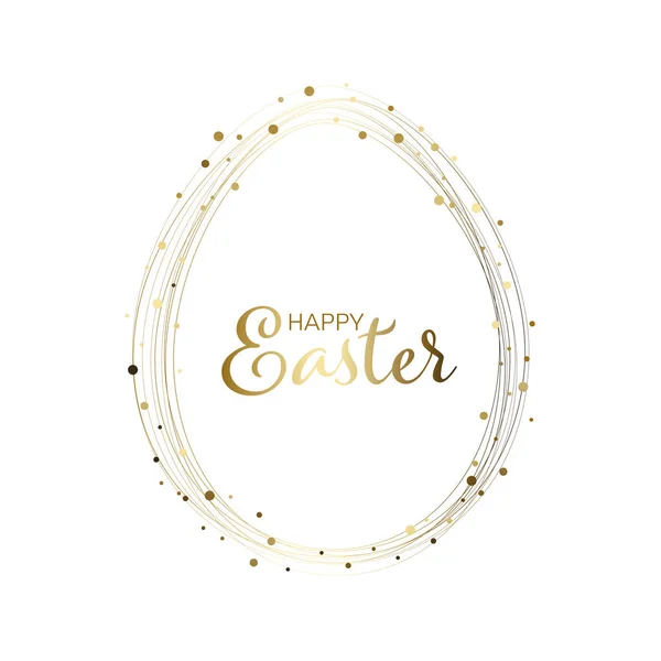 Happy Easter Minimalistic Card Template Abstract Easter Egg Made Several — Stock Vector