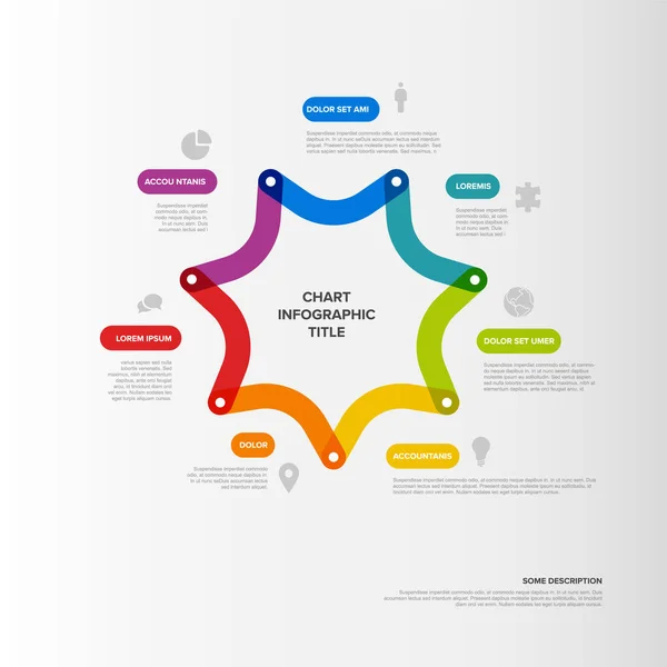 Διάνυσμα Πολλαπλών Χρήσεων Infographic Πρότυπο Κατασκευασμένο Από Επτά Καμπύλες Εικονίδια — Διανυσματικό Αρχείο