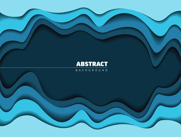 Abstract Background Deep Blue Paper Cut Effect Place Your Text — Vector de stock
