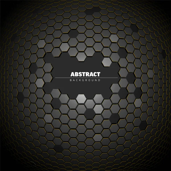 Abstrait Fond Gris Foncé Fabriqué Partir Hexagones Avec Place Pour — Image vectorielle