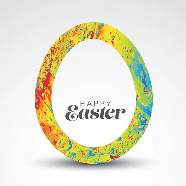 Happy Easter Minimalistische Pasen Kaart Met Gesneden Uit Levendige Kleur — Stockvector