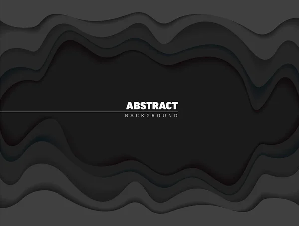 Abstraktní Pozadí Tmavě Šedým Papírovým Efektem Střihu Místem Pro Text — Stockový vektor