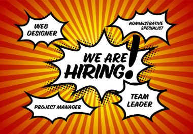 Minimalist kırmızı sarı broşür kiralıyoruz. Ekibimizin yeni üyelerini arıyoruz. Şirket organizasyon ekibimize yeni bir üye alıyorlar.