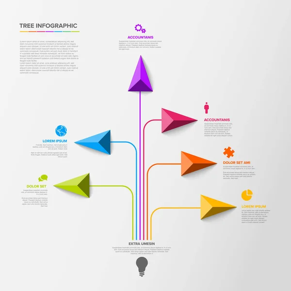Baum Infografik Vorlage Mit Sechs Diversitätsoptionen Mehrzweck Infografik Vorlage Mit — Stockvektor