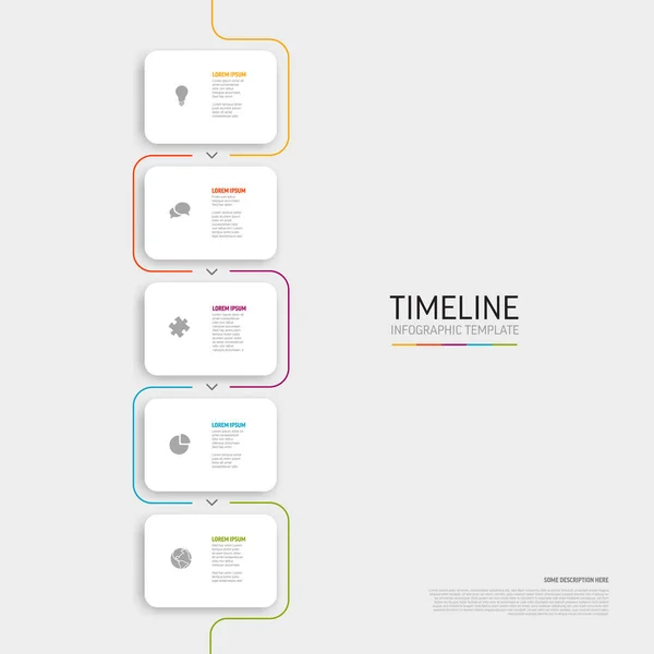 Διανυσματικό Φως Infographic Πρότυπο Λευκό Στρογγυλεμένες Κάρτες Μία Στήλη Τίτλους — Διανυσματικό Αρχείο