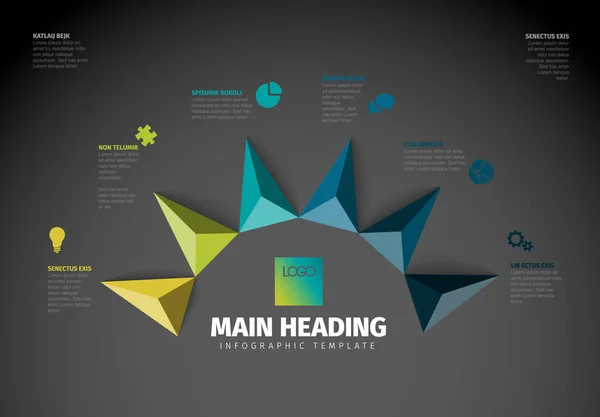 Vector Multipurpose Infographic Template Made Big Title Circle Sześć Niebieskich — Wektor stockowy