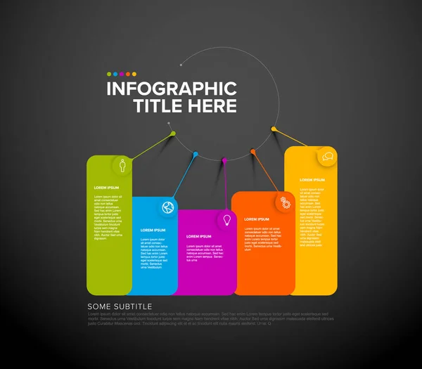 Vector Multifunctionele Infographic Template Gemaakt Van Titel Grote Cirkel Vijf — Stockvector