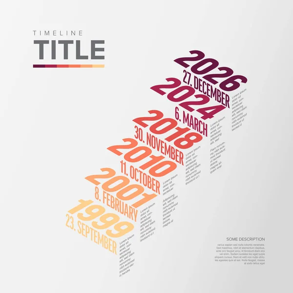 Vector Infographic Typographic Timeline Report Template Biggest Milestones Years Description — Stock Vector