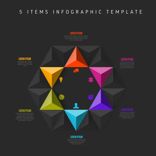 Vektor Mehrzweck Infografik Vorlage Mit Titel Und Sechs Elementoptionen Und — Stockvektor