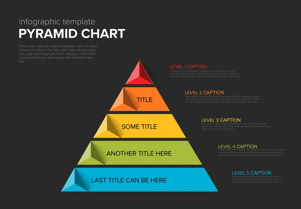 Modelo Camadas Estipe Infográfico Vetorial Com Cinco Níveis Modelo Pirâmide — Vetor de Stock