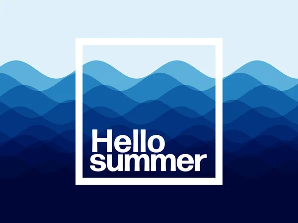 Hello Summer Vector Simple Minimalist Summer Holiday Poster Template Abstract — Stock Vector