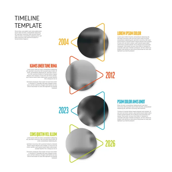 Modèle Timeline Créatif Avec Des Formes Abstraites Des Espaces Réservés — Image vectorielle