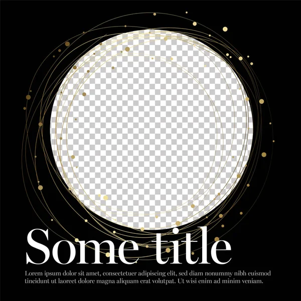 Golden Black Circle Frame Delicate Lines Dots Perfect Elegant Designs — Stock Vector