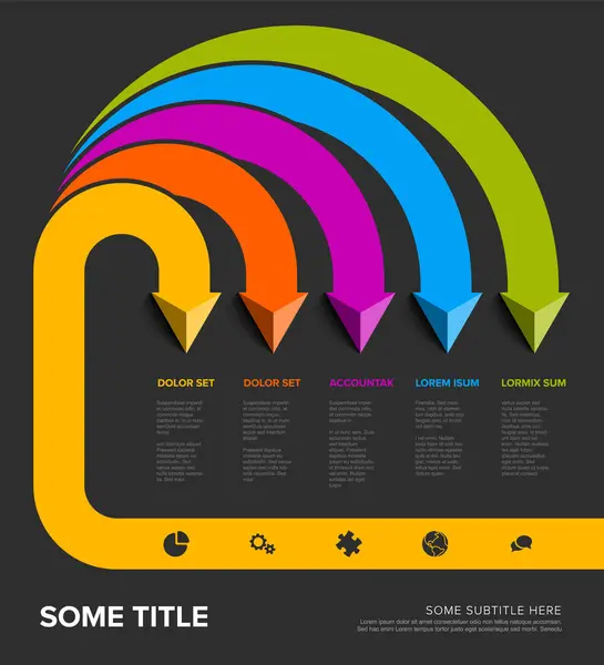 Frecce Vibranti Formano Infografica Arcobaleno Con Segnaposto Testo Grafica Offre Illustrazioni Stock Royalty Free