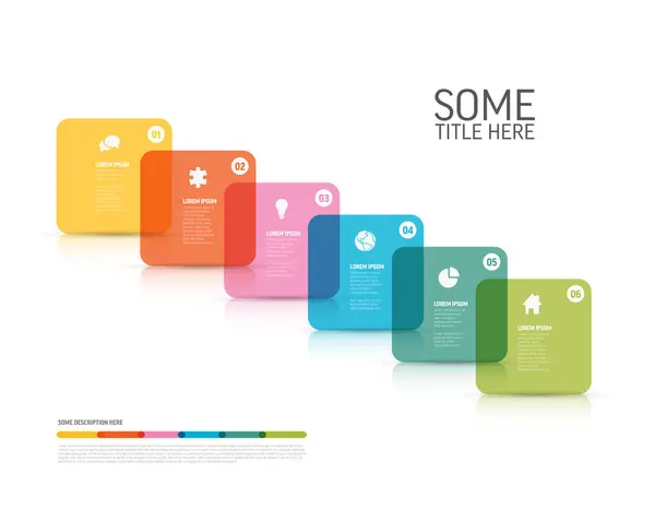 Vector Infographic Template Pastel Color Rounded Transparent Square Diagonal Cards Vector De Stock