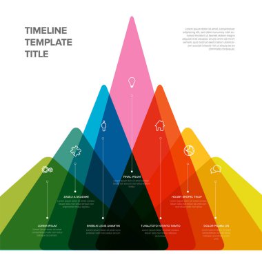 Çok amaçlı büyük dağlar, simgeler ve tanımlarla bilgi şablonunu örtüyor. Işık çok amaçlı bilgi şeması bilgi şablonu tasarım zekası yedi element