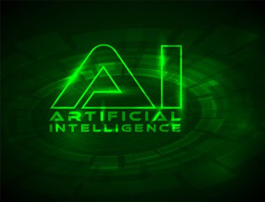 Yapay bütünlük kavramsal illüstrasyonunu içeriğiniz için yeni modern tarzda sergileyin. Yapay zeka entegrasyonu yeşil afiş başlığı sosyal medya şablonu