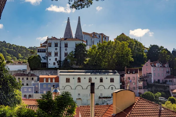 Famoso Palácio Nacional Sintra Localizado Aldeia Sintra Portugal — Fotografia de Stock