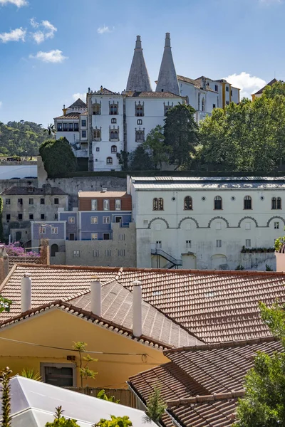 Famoso Palácio Nacional Sintra Localizado Aldeia Sintra Portugal — Fotografia de Stock