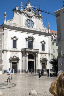 LISBON, PORTUGAL - 28 Haziran 2022: Portekiz 'in başkenti Lizbon' da bulunan Sao Domingo Katolik Kilisesi.