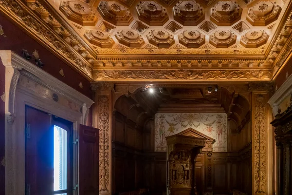 Sintra Portugal Junho 2022 Bonito Marco Interior Palácio Quinta Regaleira — Fotografia de Stock